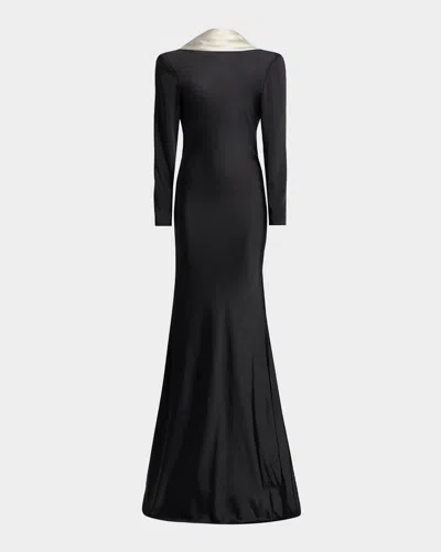 ET OCHS ALLEGRA DRAPED LOW-BACK CHARMEUSE GOWN