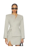 Et Ochs Andre Tailored Asymmetric Single-button Jacket In Gray