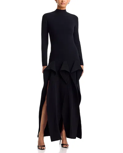 Et Ochs Ariana Long Sleeve Knit Gown In Black
