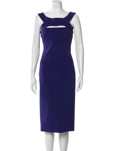 Pre-owned Et Ochs Asymmetrical Knee-length Dress In Purple
