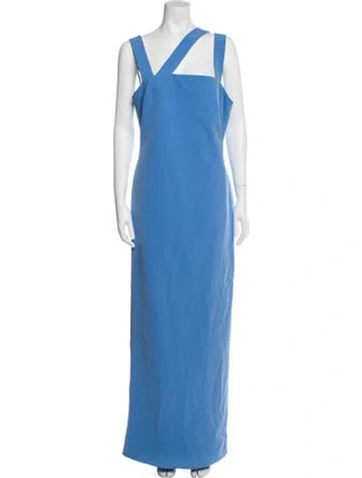 Pre-owned Et Ochs Asymmetrical Long Dress In Blue