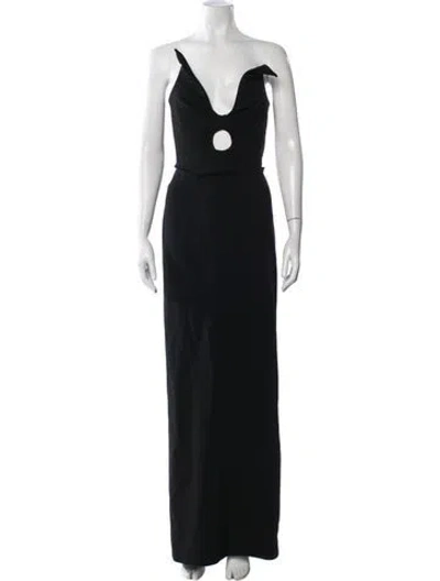 Pre-owned Et Ochs Asymmetrical Long Dress In Blue
