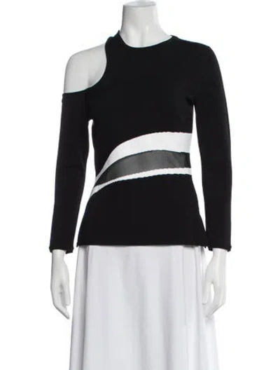 Pre-owned Et Ochs Asymmetrical Long Sleeve Top In Black