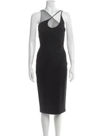 Pre-owned Et Ochs Asymmetrical Midi Length Dress W/ Tags In Black
