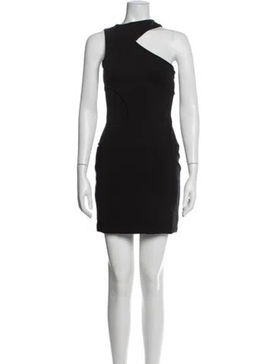 Pre-owned Et Ochs Asymmetrical Mini Dress In Black
