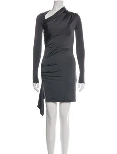 Pre-owned Et Ochs Asymmetrical Mini Dress In Grey