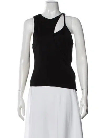 Pre-owned Et Ochs Asymmetrical Sleeveless Top In Black