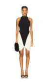 Et Ochs Atticus Knit Combo Mini Dress In Black