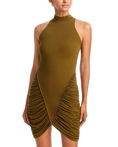 Et Ochs Atticus Knit Combo Mini Dress In Brown