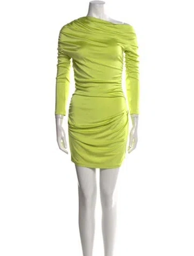 Pre-owned Et Ochs Bateau Neckline Mini Dress In Green
