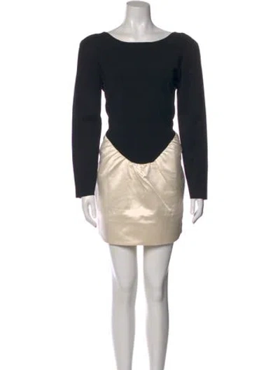 Pre-owned Et Ochs Bateau Neckline Mini Dress W/ Tags In Black