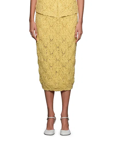 Et Ochs Beck Knit Skirt In Yellow