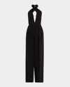 Et Ochs Bridgely Pleated Cutout Halter Jumpsuit In Black