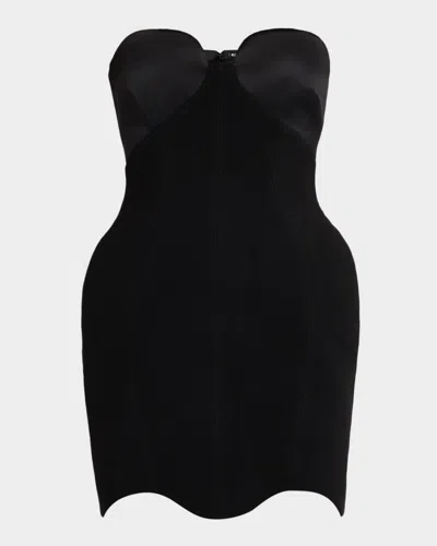 Et Ochs Calvin Strapless Sweetheart Combo Mini Dress In Black
