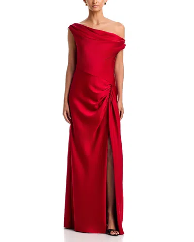Et Ochs Camilla Asymmetric Gathered Gown In Red
