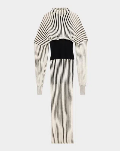 Et Ochs Clover Blouson Rib Knit Maxi Dress In White