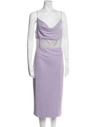 Pre-owned Et Ochs Colorblock Pattern Midi Length Dress In Purple
