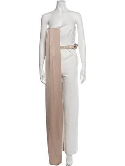 Pre-owned Et Ochs Colorblock Pattern Strapless Jumpsuit In Neutrals