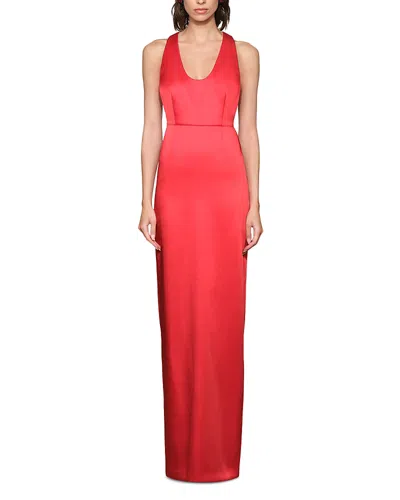 Et Ochs Constance Racerback Satin Column Gown In Red