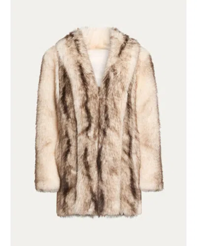 Et Ochs Cooper Faux Fur Pelted Coat In Neutral
