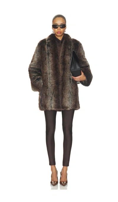 Et Ochs Cooper Pelted Coat In Mocha Multi