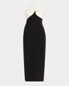 Et Ochs Court Strapless Two-tone Bodycon Midi Dress In Multi