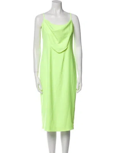 Pre-owned Et Ochs Cowl Neck Knee-length Dress In Yellow