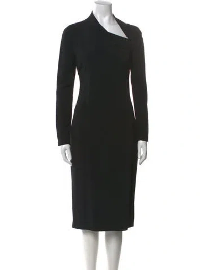 Pre-owned Et Ochs Cowl Neck Midi Length Dress In Black