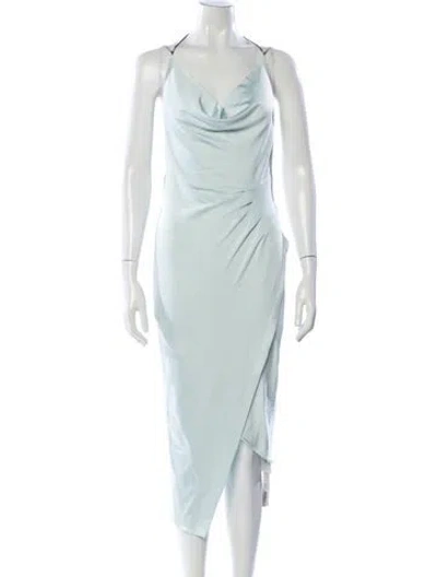 Pre-owned Et Ochs Cowl Neck Midi Length Dress In Blue