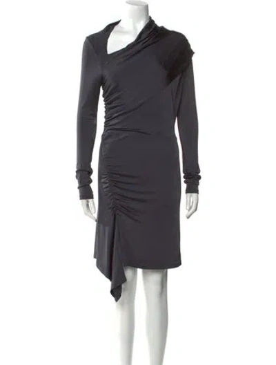 Pre-owned Et Ochs Cowl Neck Midi Length Dress In Gray