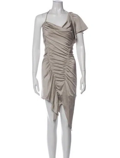 Pre-owned Et Ochs Cowl Neck Midi Length Dress In Gray