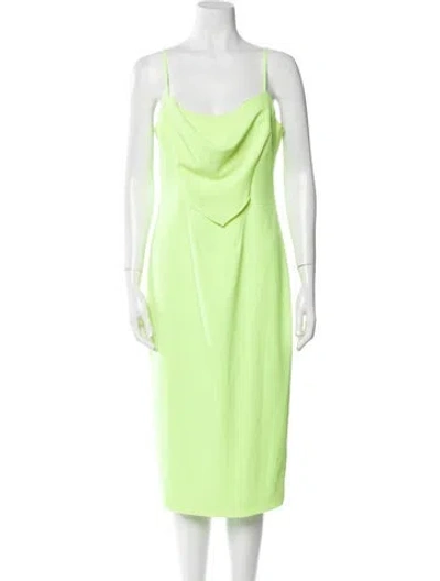 Pre-owned Et Ochs Cowl Neck Midi Length Dress In Green