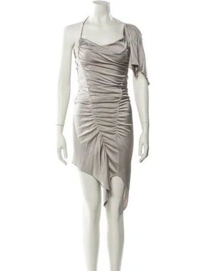 Pre-owned Et Ochs Cowl Neck Midi Length Dress In Neutral