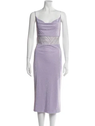 Pre-owned Et Ochs Cowl Neck Midi Length Dress W/ Tags In Purple