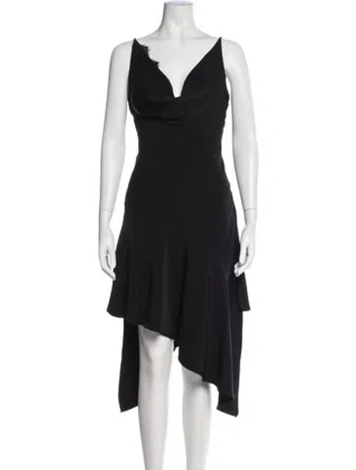 Pre-owned Et Ochs Cowl Neck Mini Dress In Black