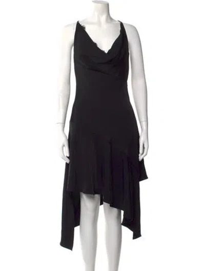 Pre-owned Et Ochs Cowl Neck Mini Dress In Blue
