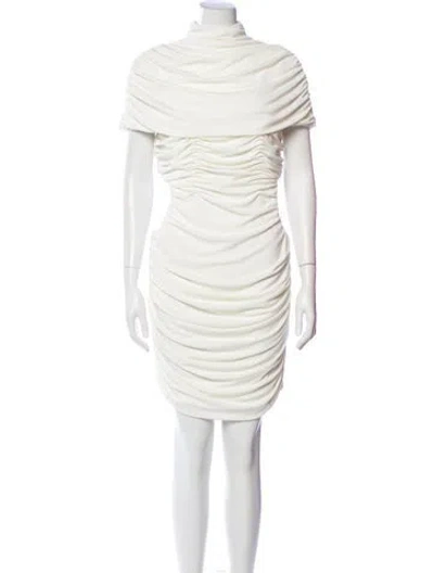 Pre-owned Et Ochs Cowl Neck Mini Dress In White