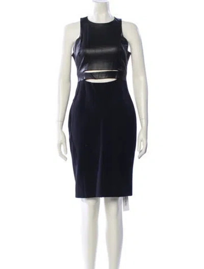 Pre-owned Et Ochs Crew Neck Knee-length Dress In Blue