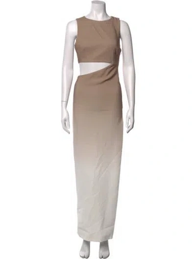 Pre-owned Et Ochs Crew Neck Long Dress In Neutral