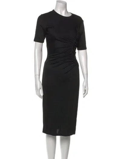 Pre-owned Et Ochs Crew Neck Midi Length Dress In Black