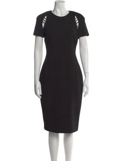 Pre-owned Et Ochs Crew Neck Midi Length Dress In Black