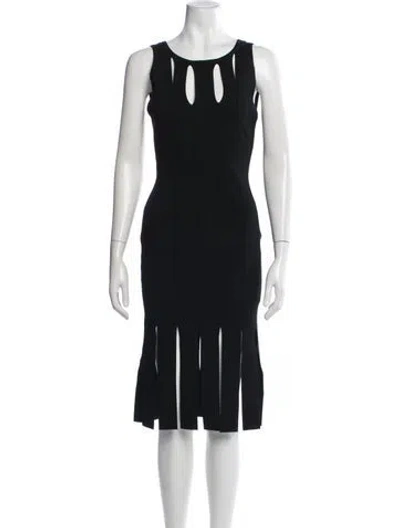 Pre-owned Et Ochs Crew Neck Midi Length Dress In Black