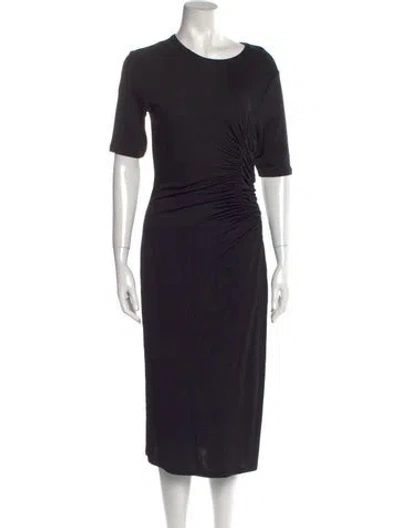 Pre-owned Et Ochs Crew Neck Midi Length Dress W/ Tags In Black