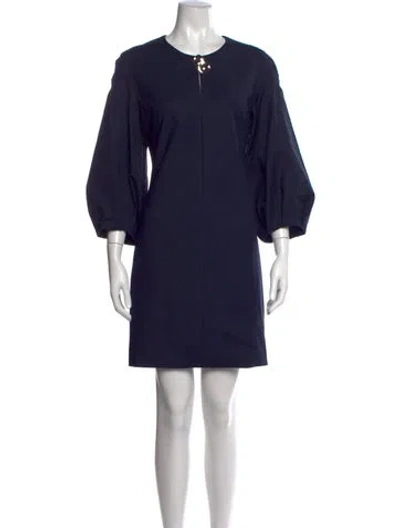 Pre-owned Et Ochs Crew Neck Mini Dress In Blue