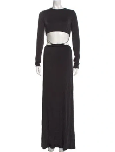 Pre-owned Et Ochs Crew Neck Mini Dress In Gray