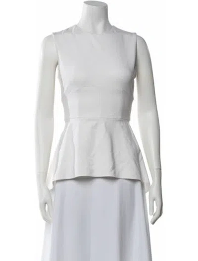 Pre-owned Et Ochs Crew Neck Sleeveless Top In White