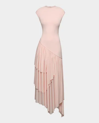 Et Ochs Elowen Draped Knit Combo Maxi Dress In Pink