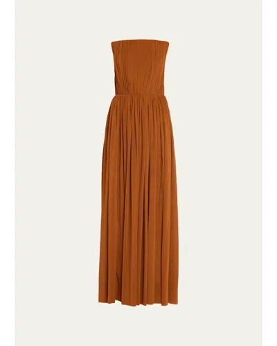 Et Ochs Evelyn Strapless Ruched Gown In Burgundy