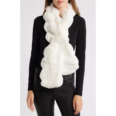 Et Ochs Faux Fur Pull-through Scarf In White