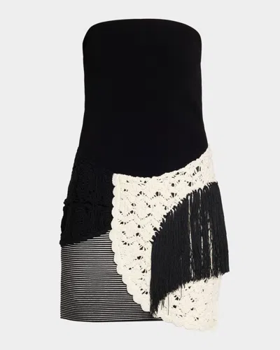 Et Ochs Florence Strapless Embellished Mini Dress In Black